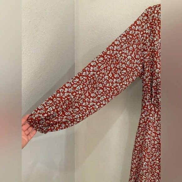 PrettyGarden Wrap Dress XL NWT Maxi Boho Cottagecore Floral Shabby Chic Wrap - Picture 9 of 9